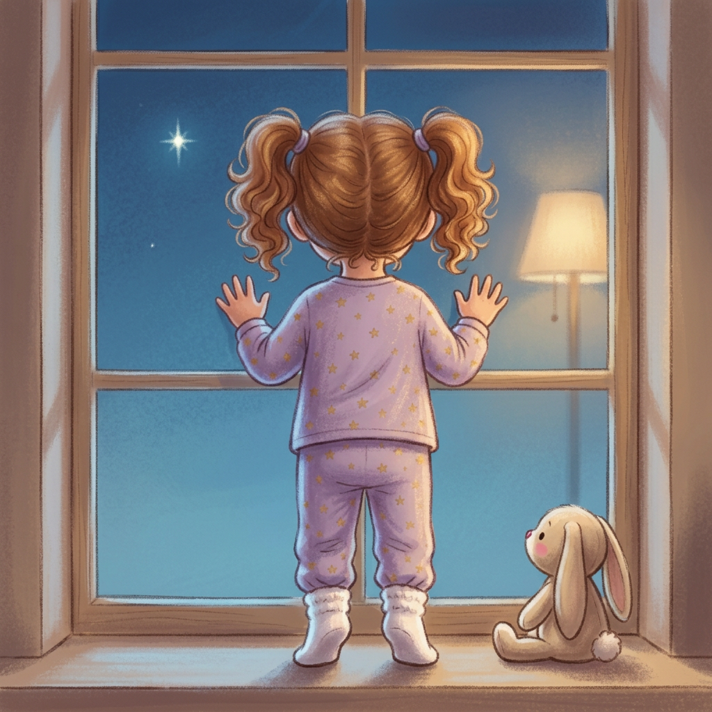 Berta miró por su ventana y vio la primera estrellita titilar.
